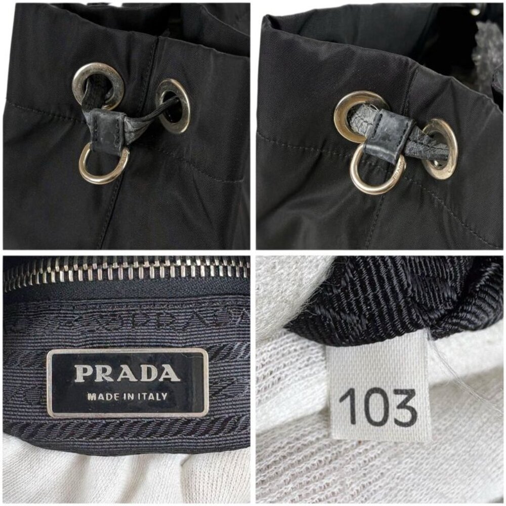 Prada Triangle Logo Drawstring Tote Shoulder Bag … - image 9